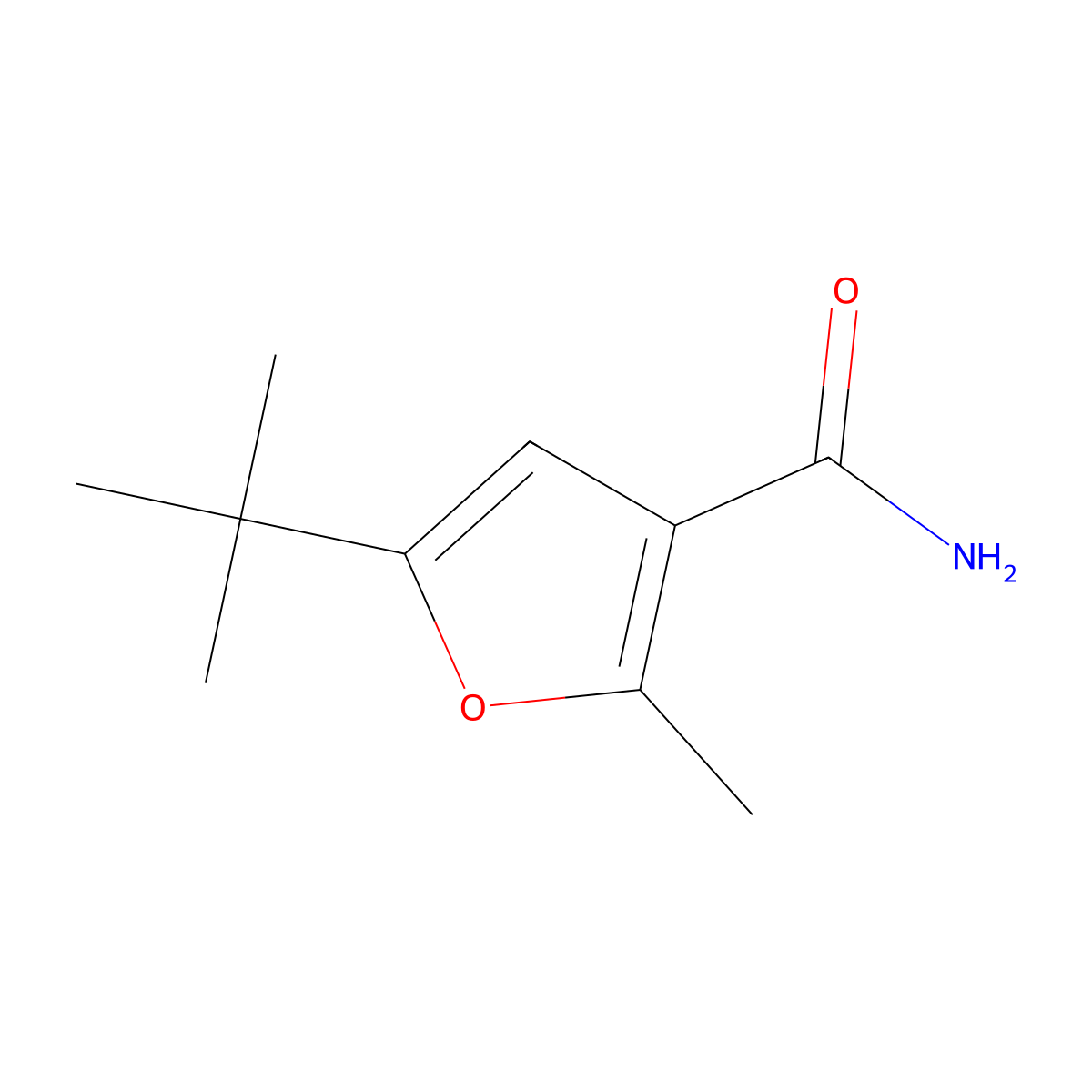 5-(Tert-butyl)-2-methyl-3-furamide molecular structure, CAS 175276-67-2