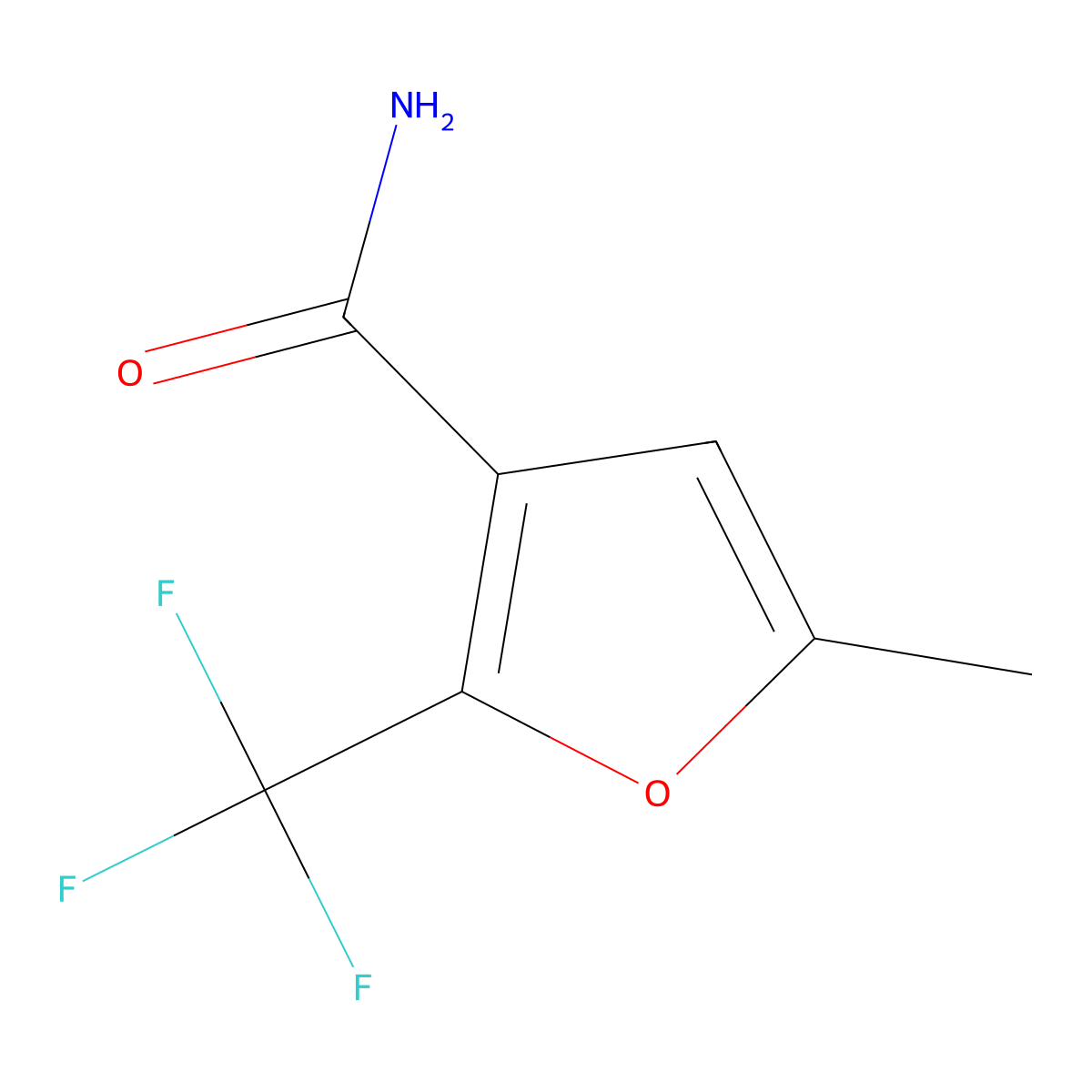 5-Methyl-2-(trifluoromethyl)furan-3-carboxamide molecular structure, CAS 175276-68-3