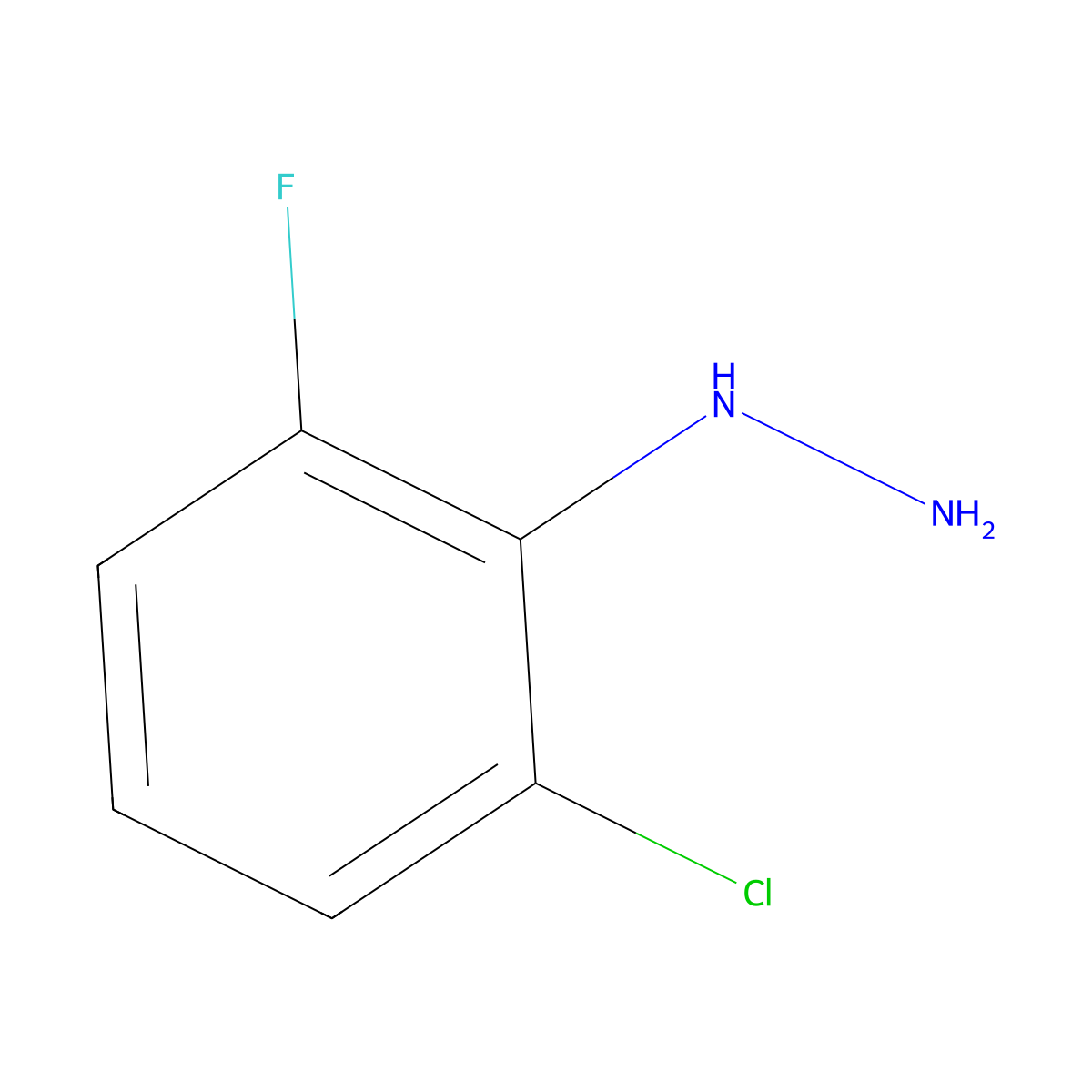 2-Chloro-6-fluorophenylhydrazine molecular structure, CAS 175276-74-1