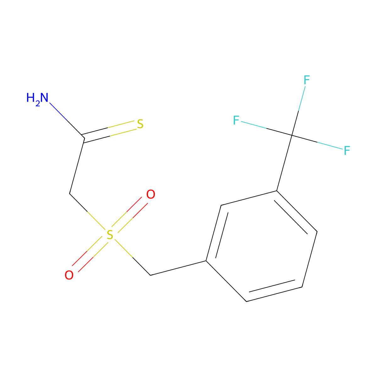 2-[[[3-(Trifluoromethyl)phenyl]methyl]sulfonyl]ethanethioamide molecular structure, CAS 175276-83-2