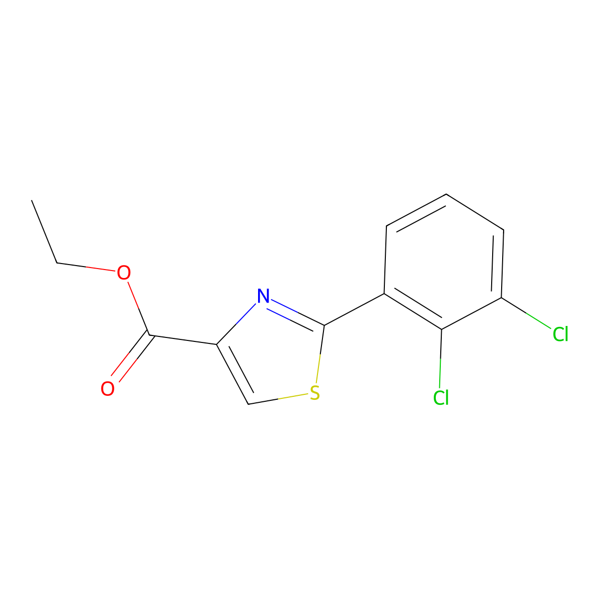 Ethyl 2-(2,3-dichlorophenyl)-1,3-thiazole-4-carboxylate molecular structure, CAS 175276-86-5