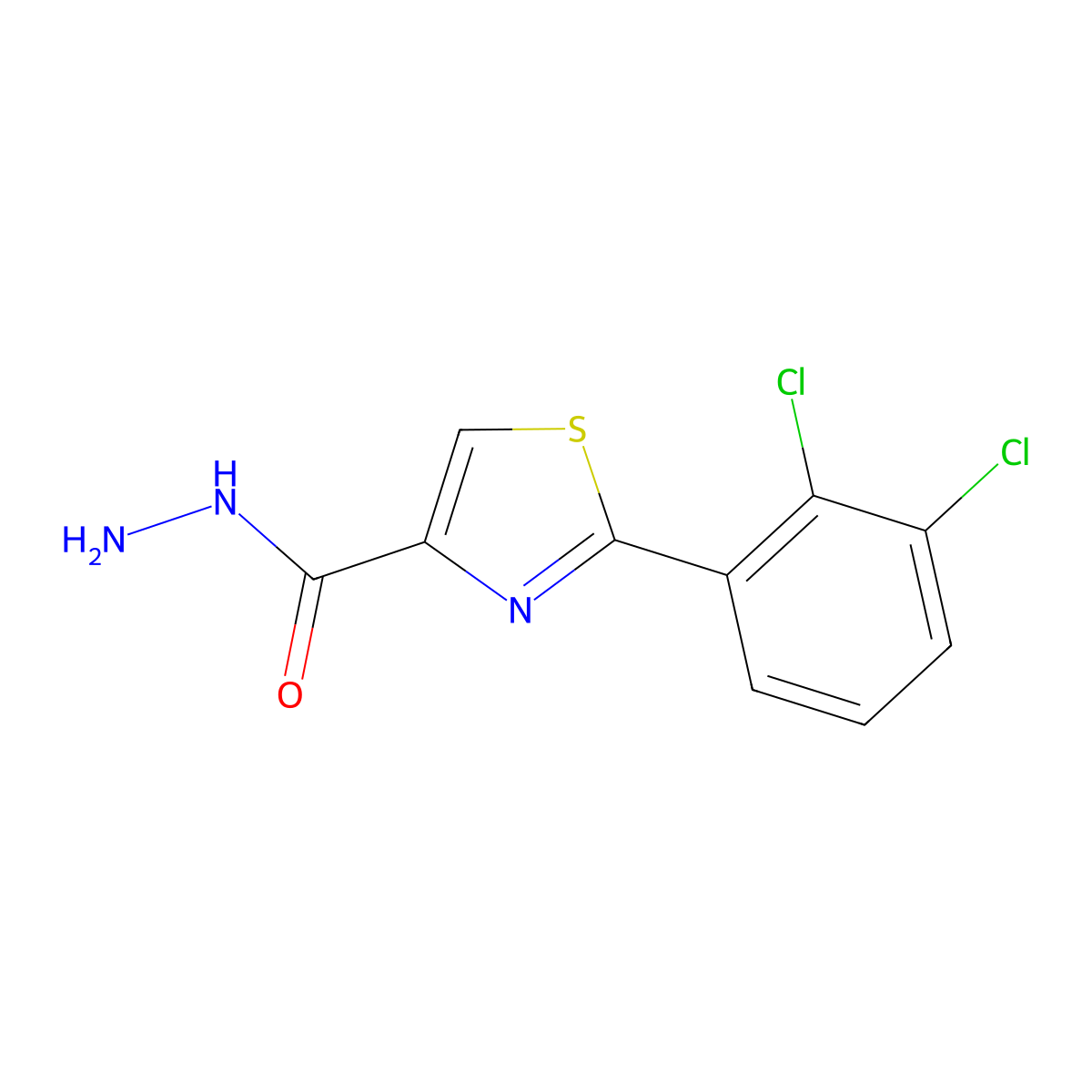 2-(2,3-Dichlorophenyl)-1,3-thiazole-4-carbohydrazide molecular structure, CAS 175276-87-6