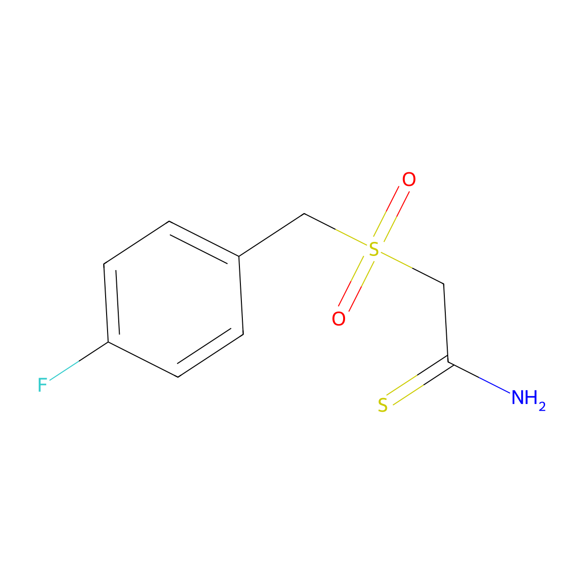 2-[[(4-Fluorophenyl)methyl]sulfonyl]ethanethioamide molecular structure, CAS 175276-88-7