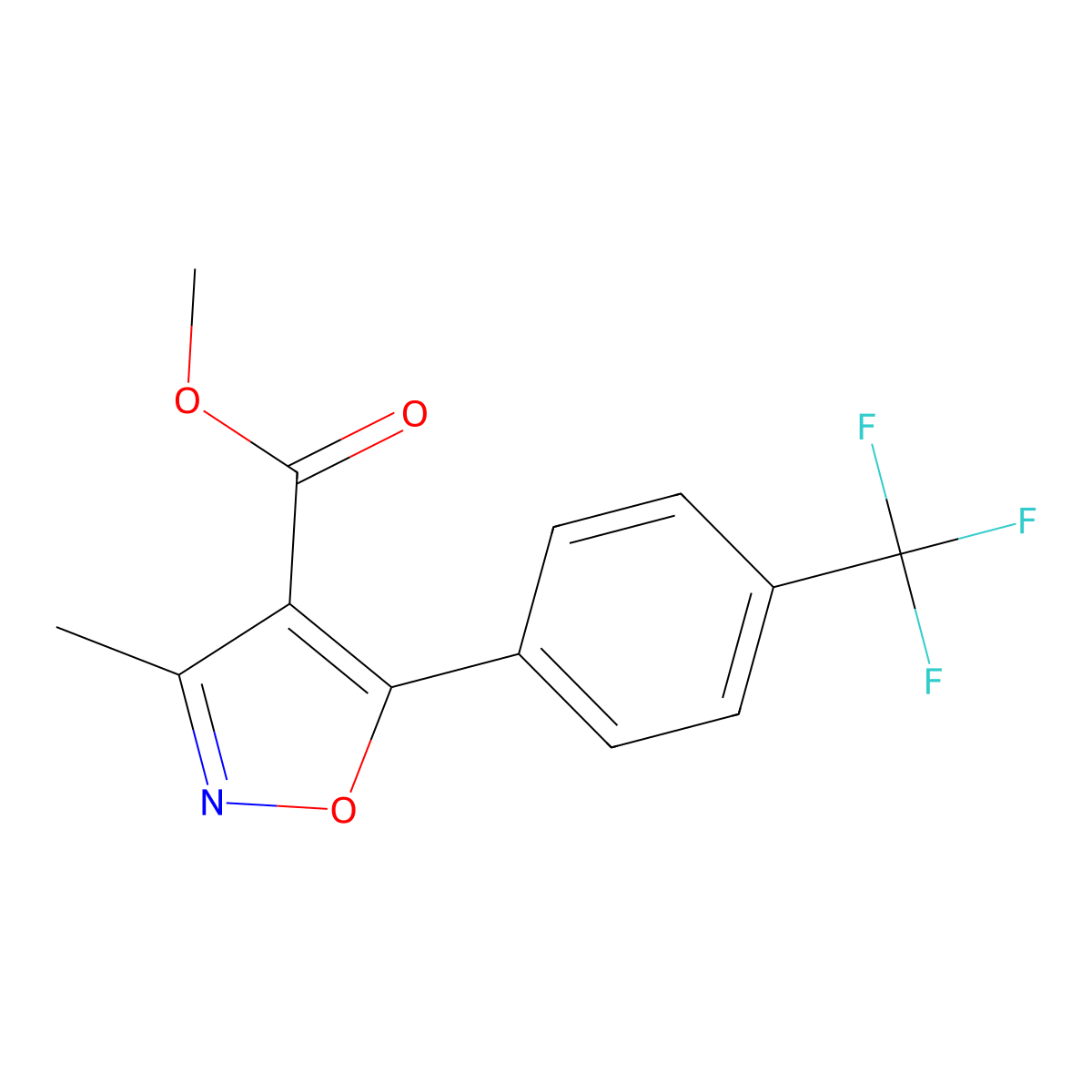 Methyl 3-methyl-5-[4-(trifluoromethyl)phenyl]-1,2-oxazole-4-carboxylate molecular structure, CAS 175276-89-8