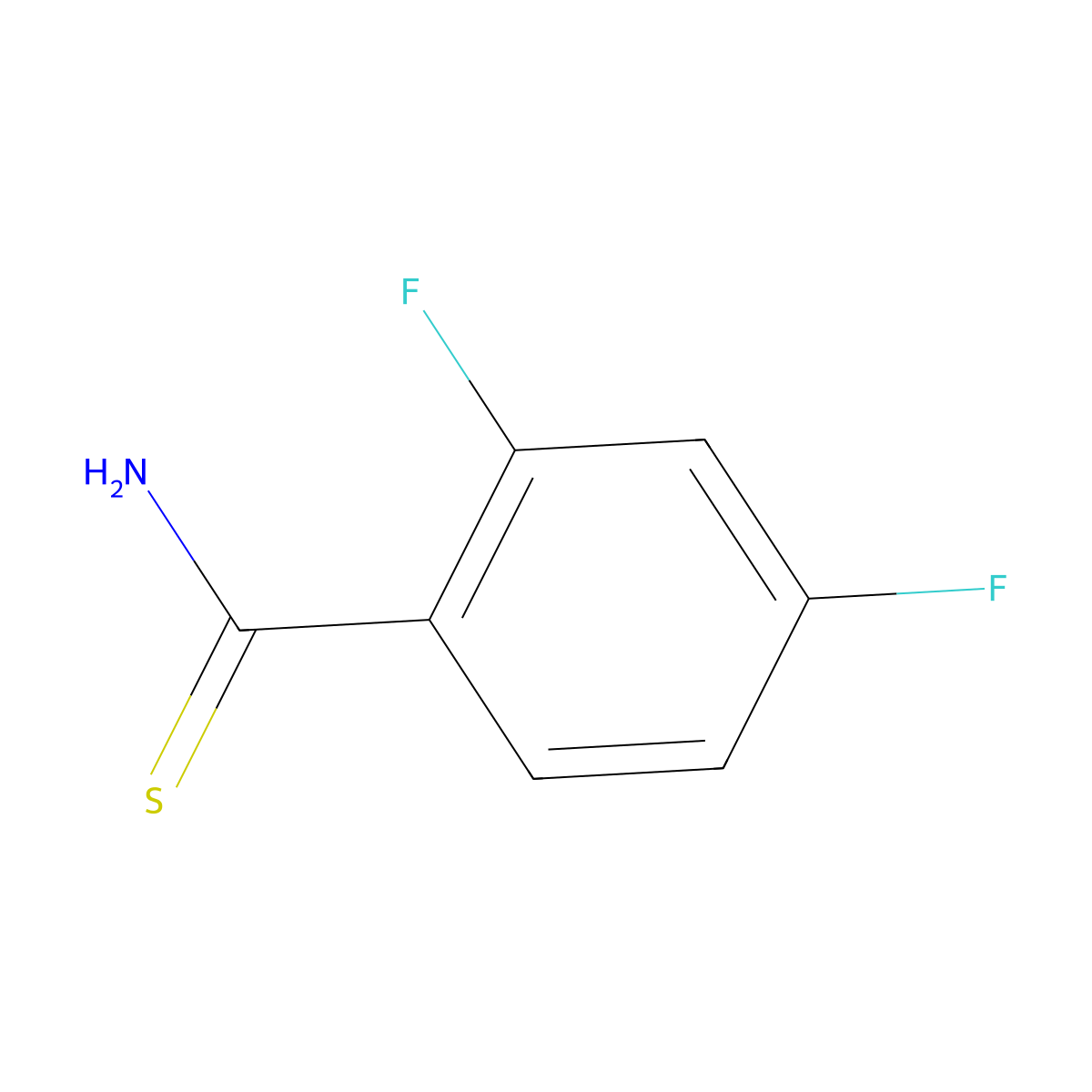 2,4-Difluorobenzene-1-carbothioamide molecular structure, CAS 175276-92-3