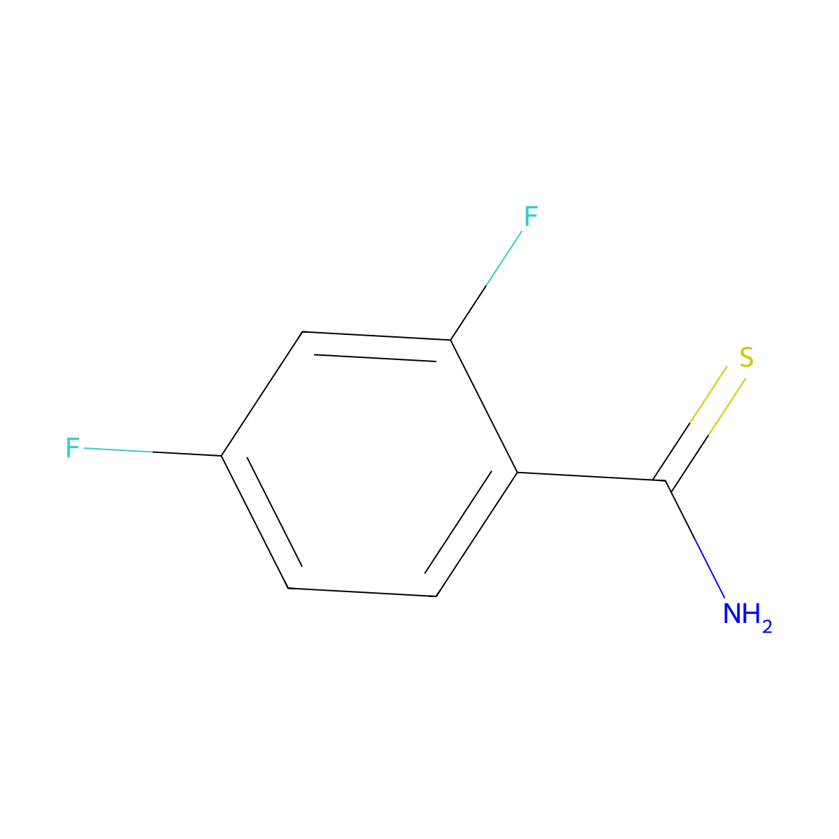 2,4-Difluorobenzene-1-carbothioamide molecular structure, CAS 175276-92-3
