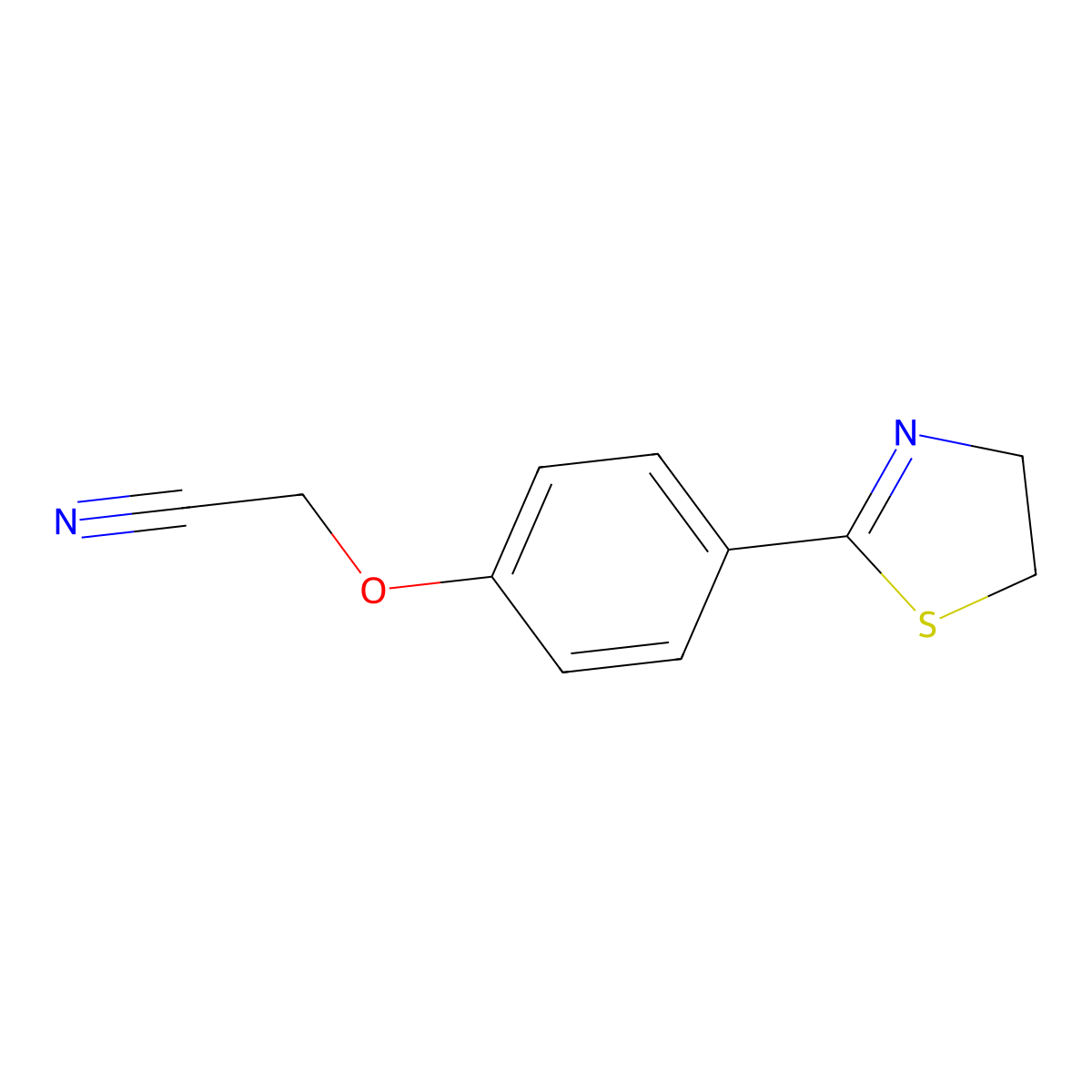 2-[4-(4,5-Dihydro-1,3-thiazol-2-yl)phenoxy]acetonitrile molecular structure, CAS 175276-95-6