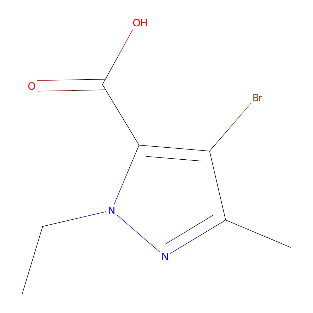 4-Bromo-1-ethyl-3-methyl-1H-pyrazole-5-carboxylic acid molecular structure, CAS 175276-99-0