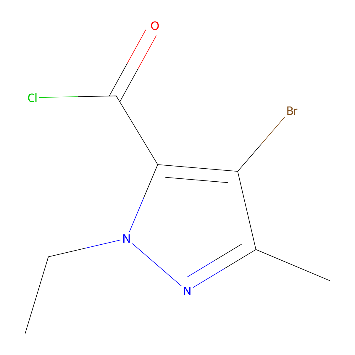 4-Bromo-1-Ethyl-3-Methyl-1H-Pyrazole-5-Carbonyl Chloride molecular structure, CAS 175277-00-6