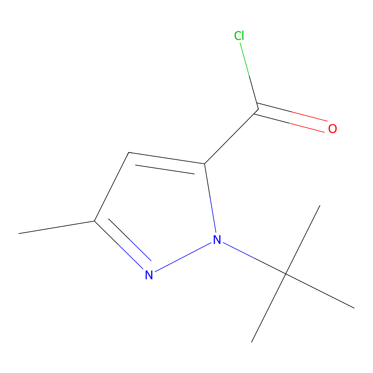 1-tert-Butyl-3-methyl-1H-pyrazole-5-carbonyl chloride molecular structure, CAS 175277-10-8