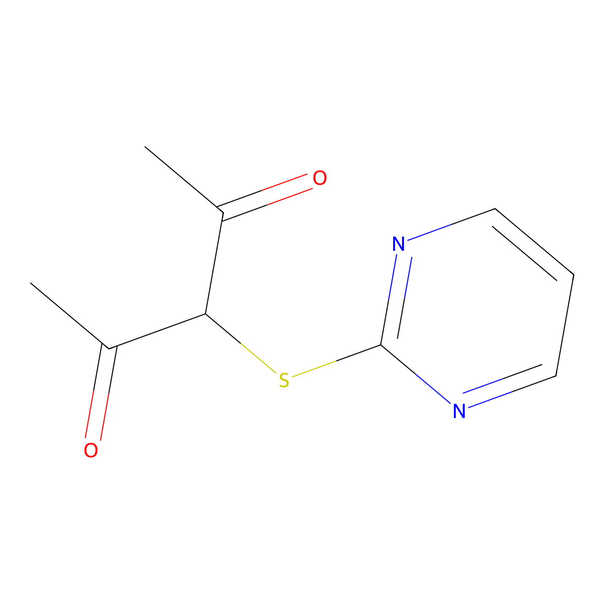 3-(Pyrimidin-2-ylthio)pentane-2,4-dione molecular structure, CAS 175277-25-5