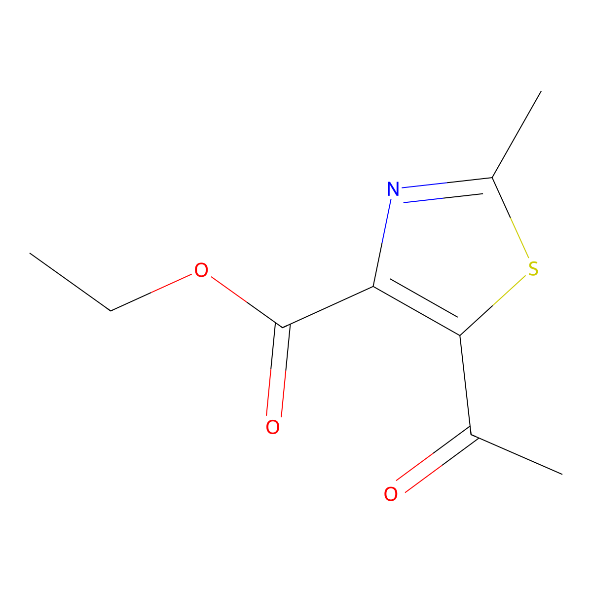 Ethyl 5-acetyl-2-methyl-1,3-thiazole-4-carboxylate molecular structure, CAS 175277-29-9
