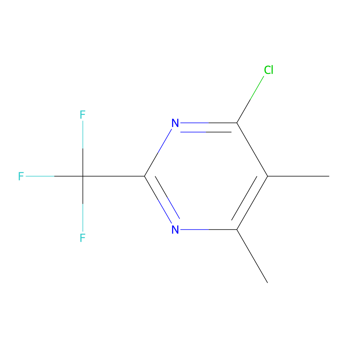 4-Chloro-5,6-dimethyl-2-(trifluoromethyl)pyrimidine molecular structure, CAS 175277-32-4