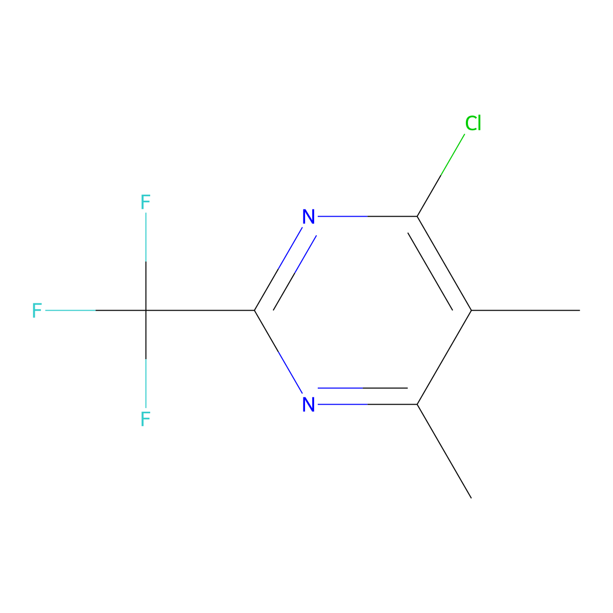 4-Chloro-5,6-dimethyl-2-(trifluoromethyl)pyrimidine molecular structure, CAS 175277-32-4