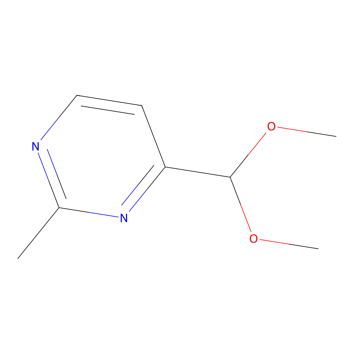 4-(Dimethoxymethyl)-2-methylpyrimidine molecular structure, CAS 175277-33-5