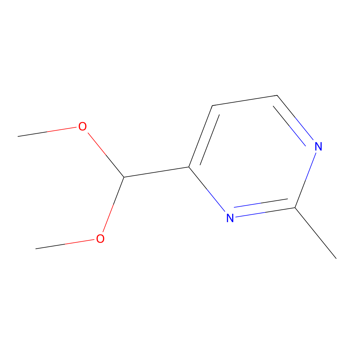 4-(Dimethoxymethyl)-2-methylpyrimidine molecular structure, CAS 175277-33-5