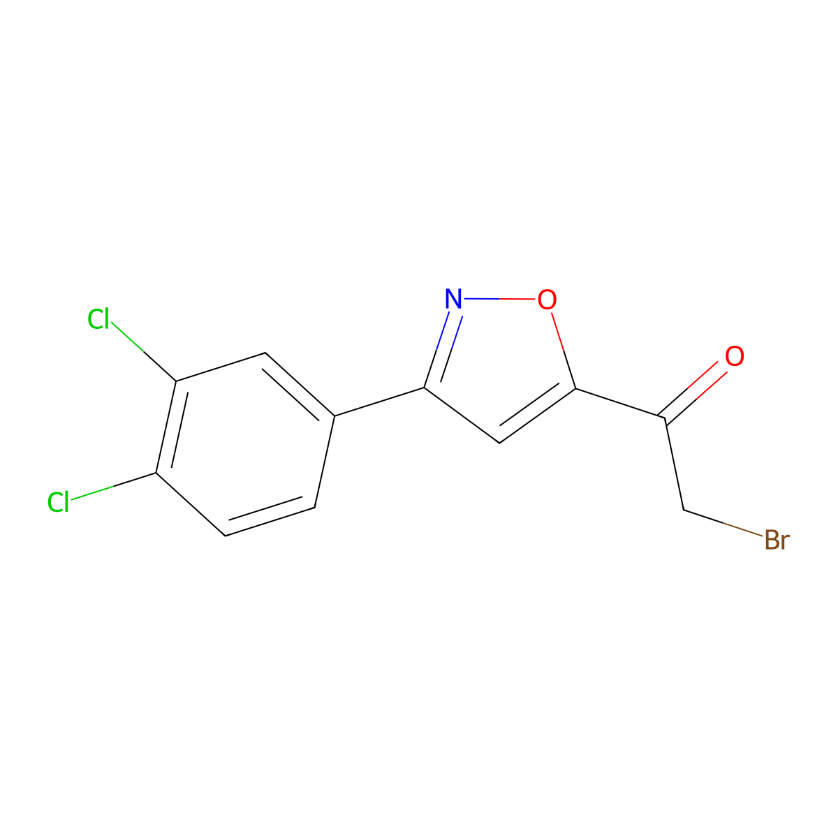 2-Bromo-1-[3-(3,4-Dichlorophenyl)Isoxazol-5-Yl]Ethan-1-One molecular structure, CAS 175277-38-0