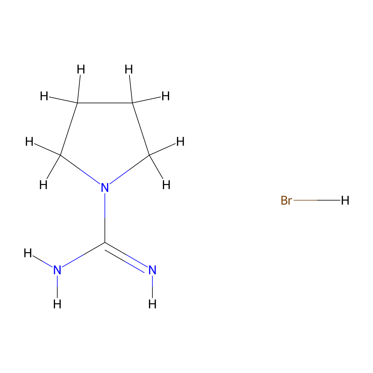 Pyrrolidine-1-carboximidamide hydrobromide molecular structure, CAS 175277-39-1
