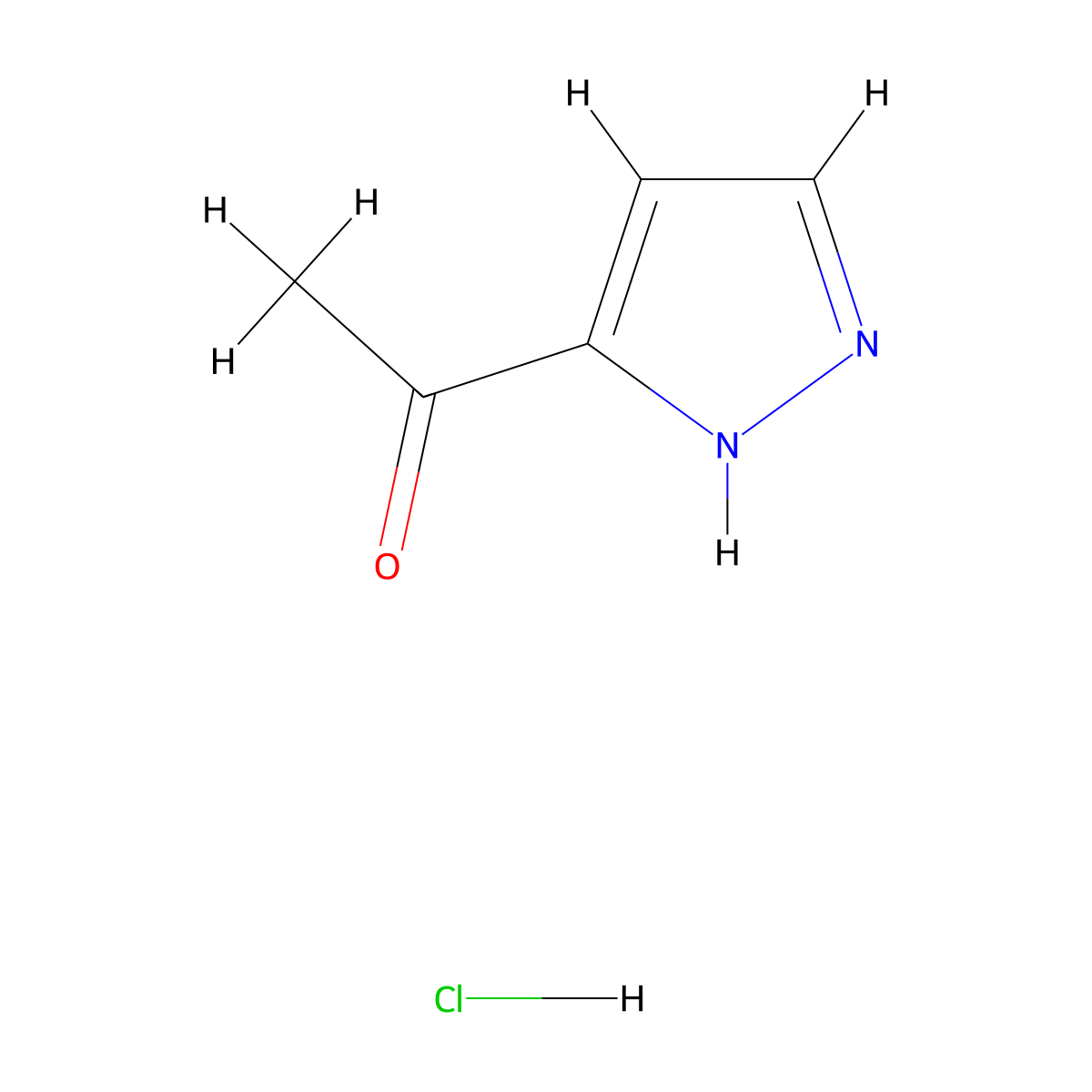 1-(1H-pyrazol-5-yl)ethan-1-one hydrochloride molecular structure, CAS 175277-40-4