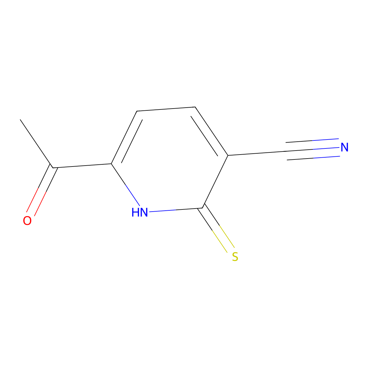 6-Acetyl-2-mercapto-nicotinonitrile molecular structure, CAS 175277-42-6