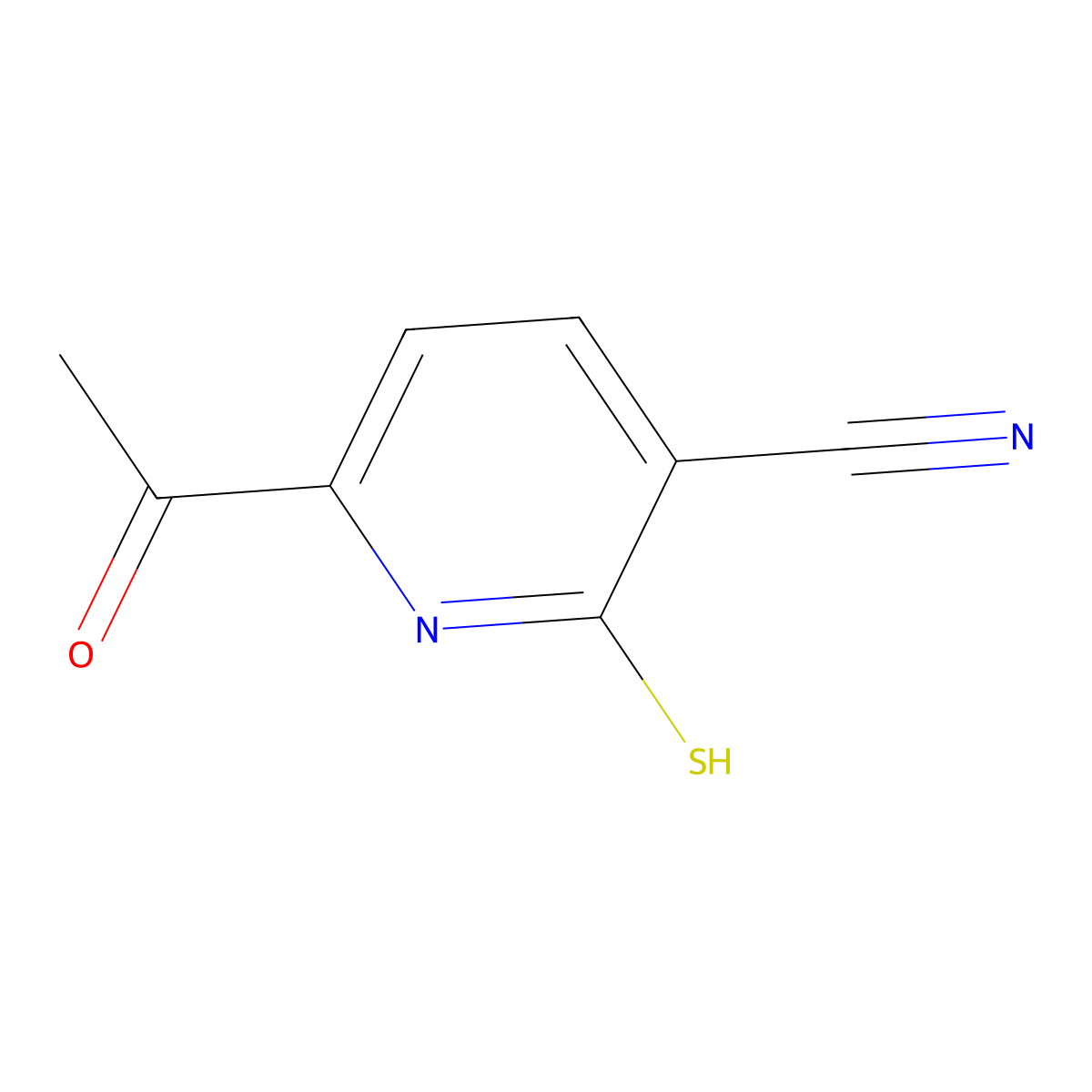 6-Acetyl-2-mercapto-nicotinonitrile molecular structure, CAS 175277-42-6