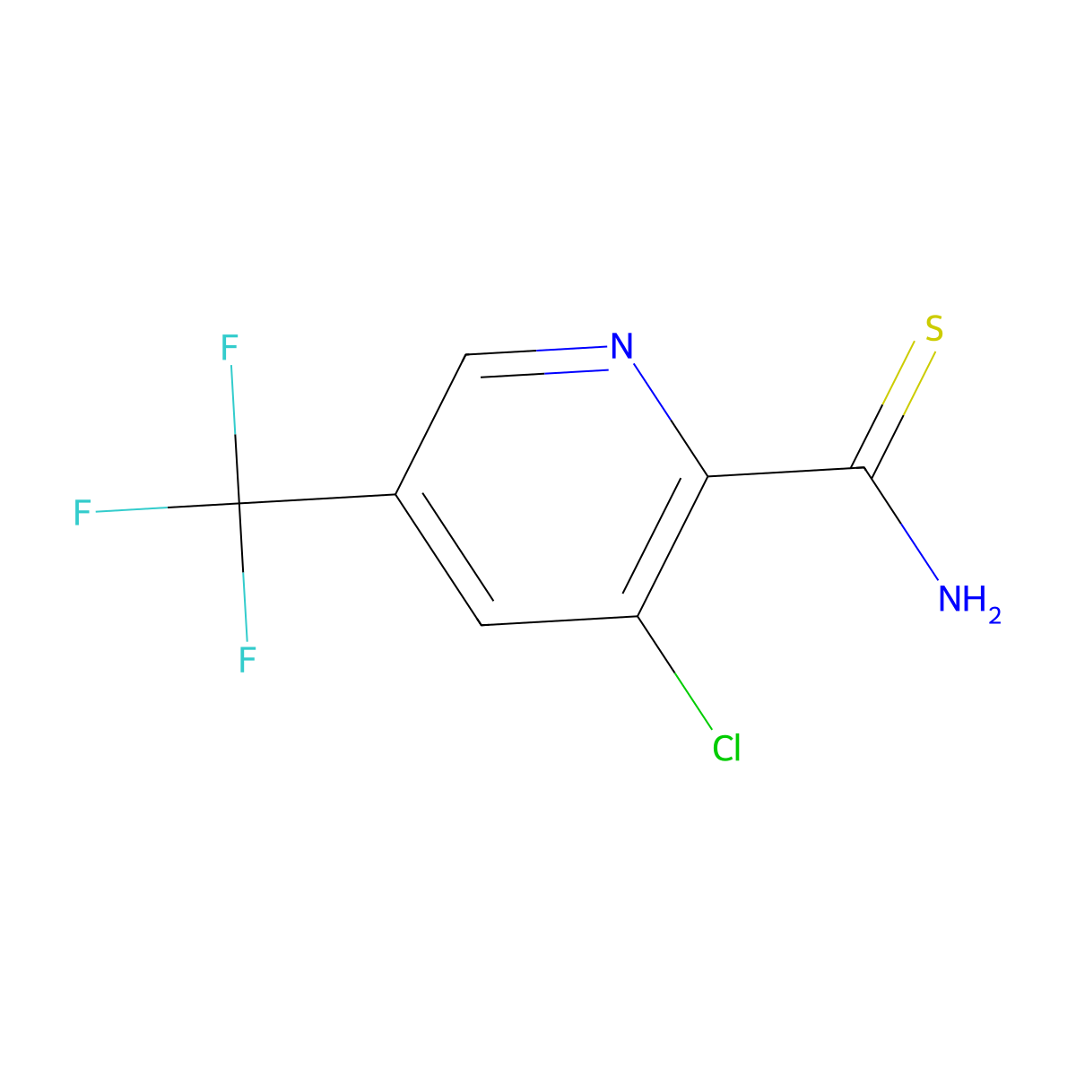3-Chloro-5-(trifluoromethyl)pyridine-2-carbothioamide molecular structure, CAS 175277-46-0