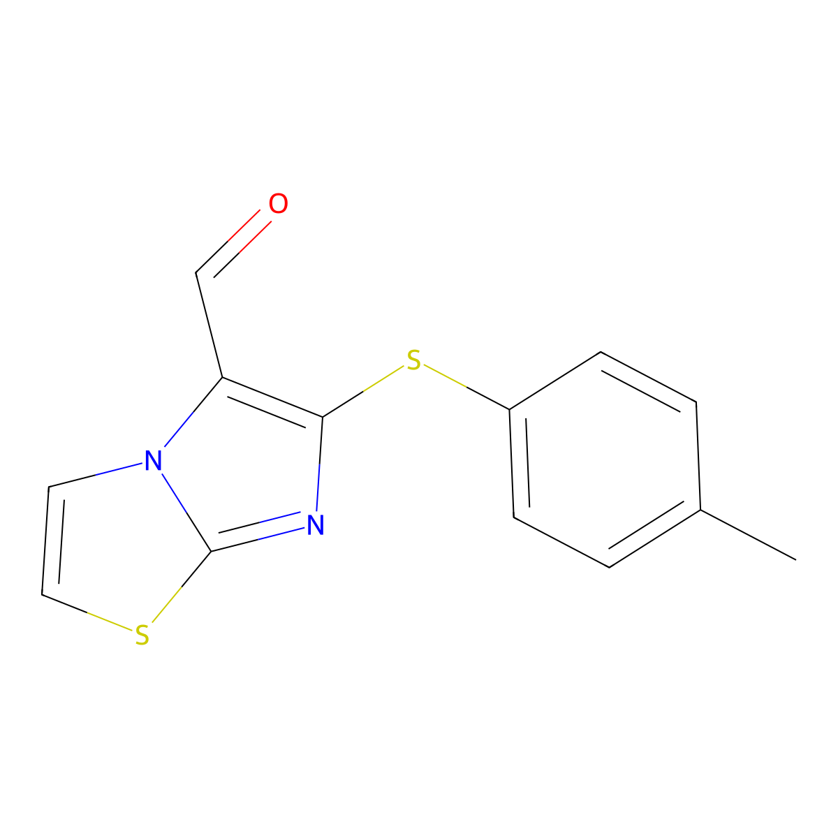 6-[(4-Methylphenyl)sulfanyl]imidazo[2,1-b][1,3]thiazole-5-carbaldehyde molecular structure, CAS 175277-55-1