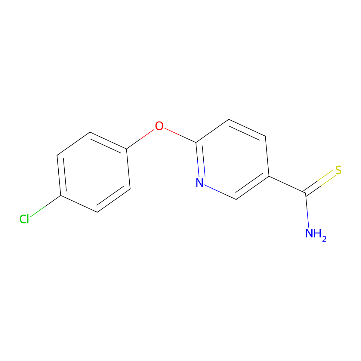 6-(4-Chlorophenoxy)pyridine-3-carbothioamide molecular structure, CAS 175277-58-4