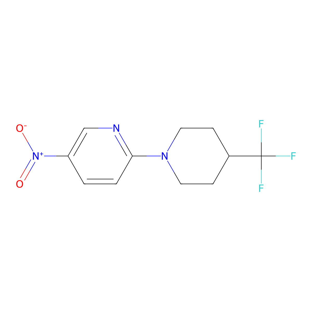 1-(5-Nitro-2-pyridinyl)-4-(trifluoromethyl)piperidine molecular structure, CAS 175277-61-9