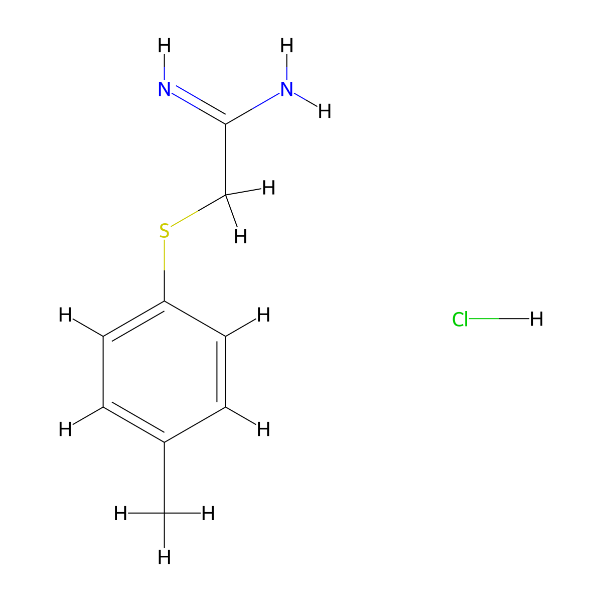 2-(p-Tolylthio)acetimidamide hydrochloride molecular structure, CAS 175277-62-0