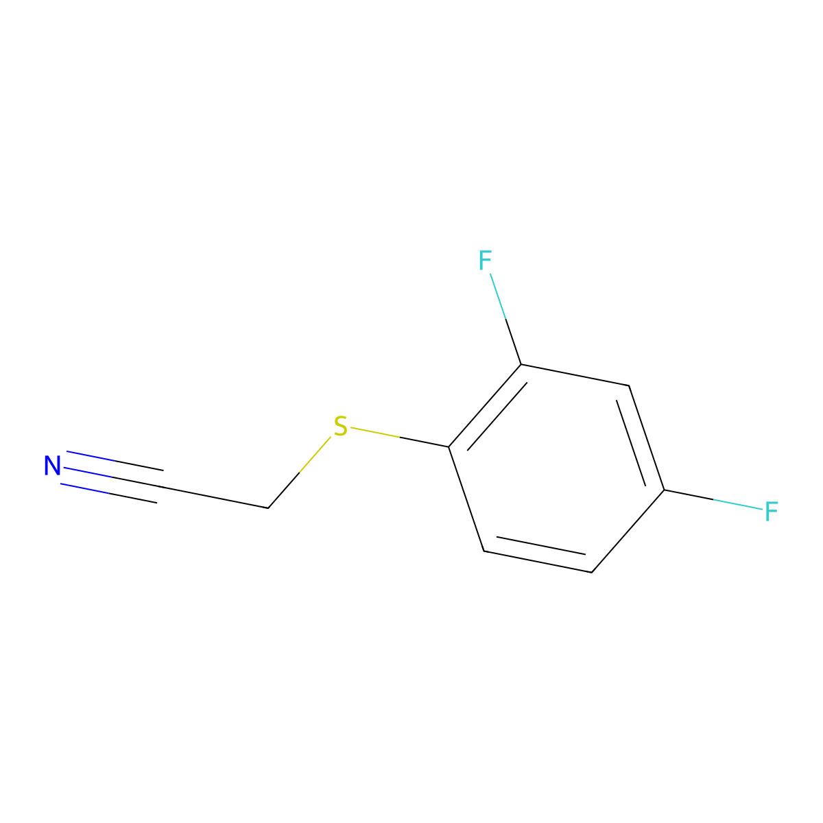 (2,4-Difluorophenylthio)acetonitrile molecular structure, CAS 175277-63-1