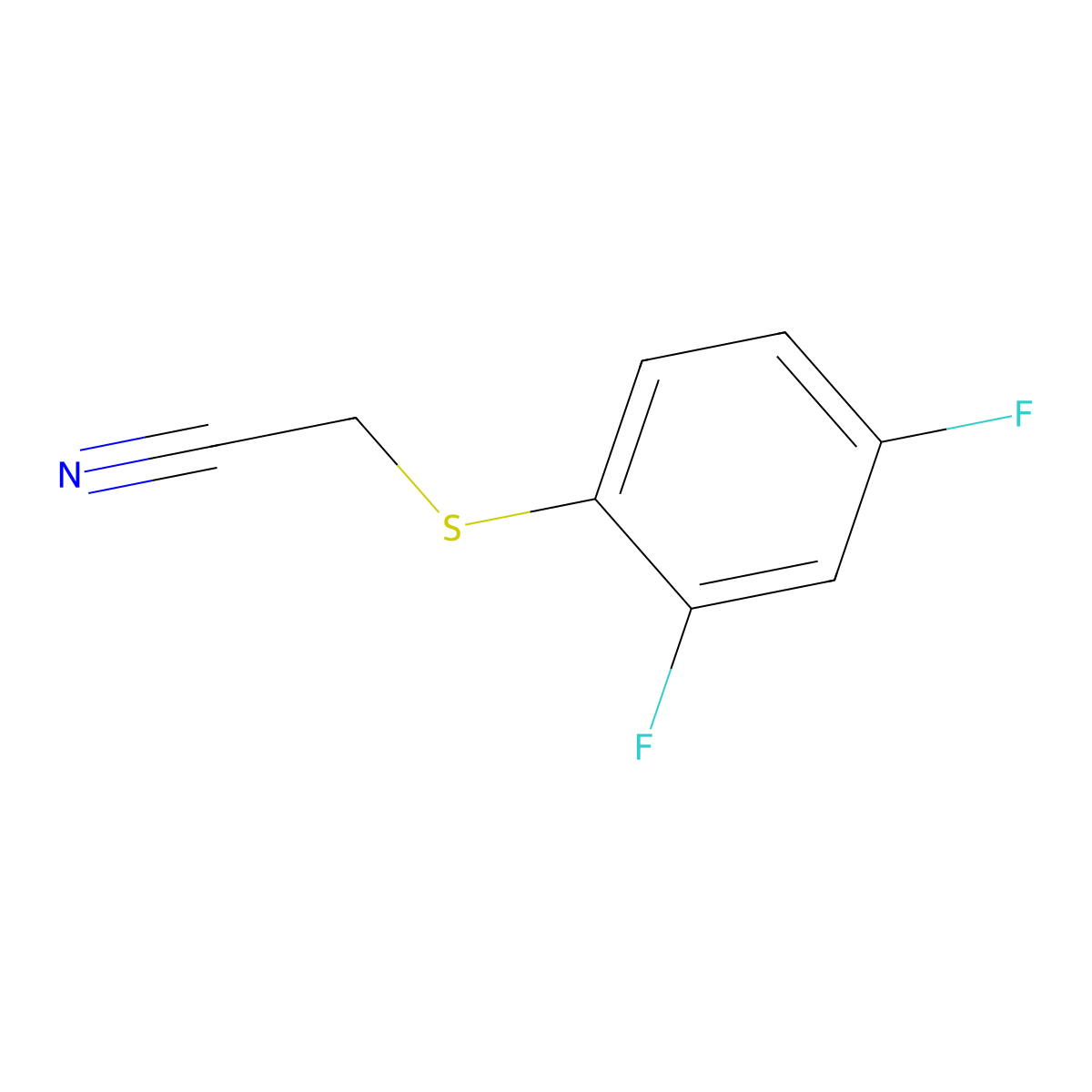 (2,4-Difluorophenylthio)acetonitrile molecular structure, CAS 175277-63-1