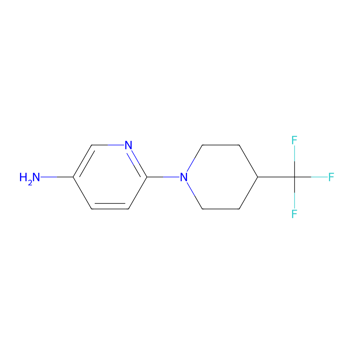 6-[4-(Trifluoromethyl)piperidin-1-yl]pyridin-3-amine molecular structure, CAS 175277-65-3