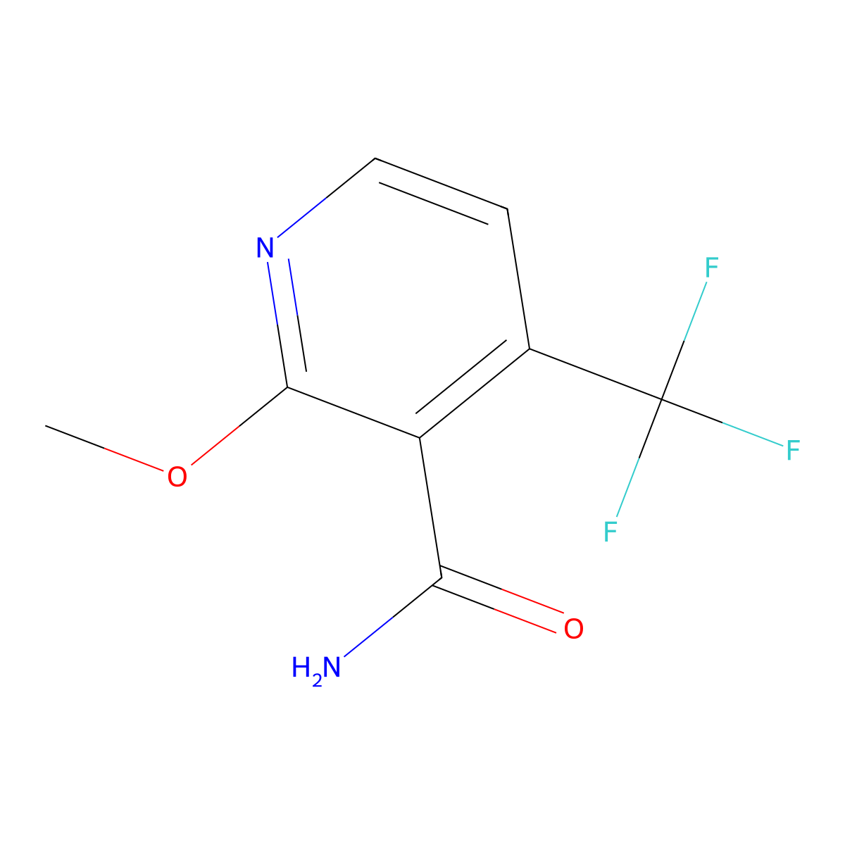 2-Methoxy-4-(trifluoromethyl)pyridine-3-carboxamide molecular structure, CAS 175277-68-6