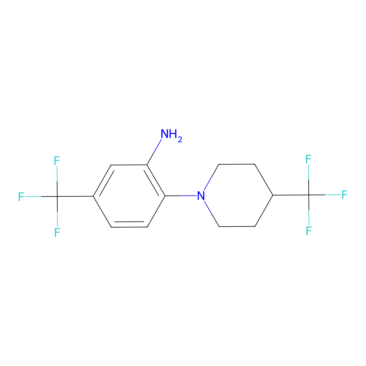 5-(Trifluoromethyl)-2-[4-(trifluoromethyl)piperidin-1-yl]aniline molecular structure, CAS 175277-70-0