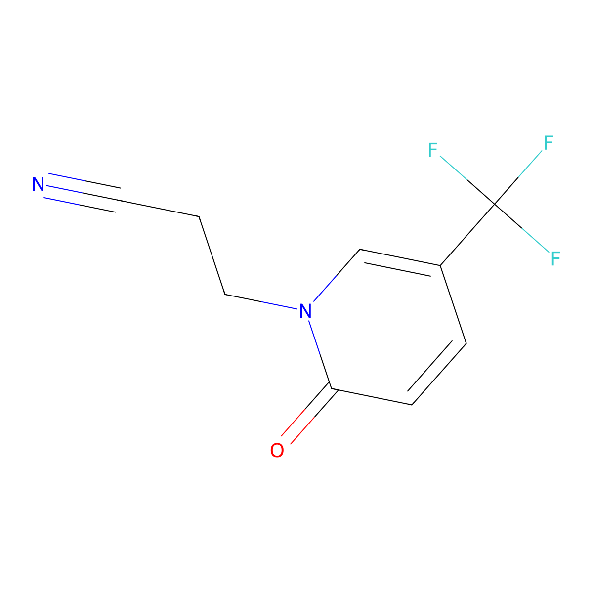 3-(2-Oxo-5-(trifluoromethyl)pyridin-1(2H)-yl)propanenitrile molecular structure, CAS 175277-71-1