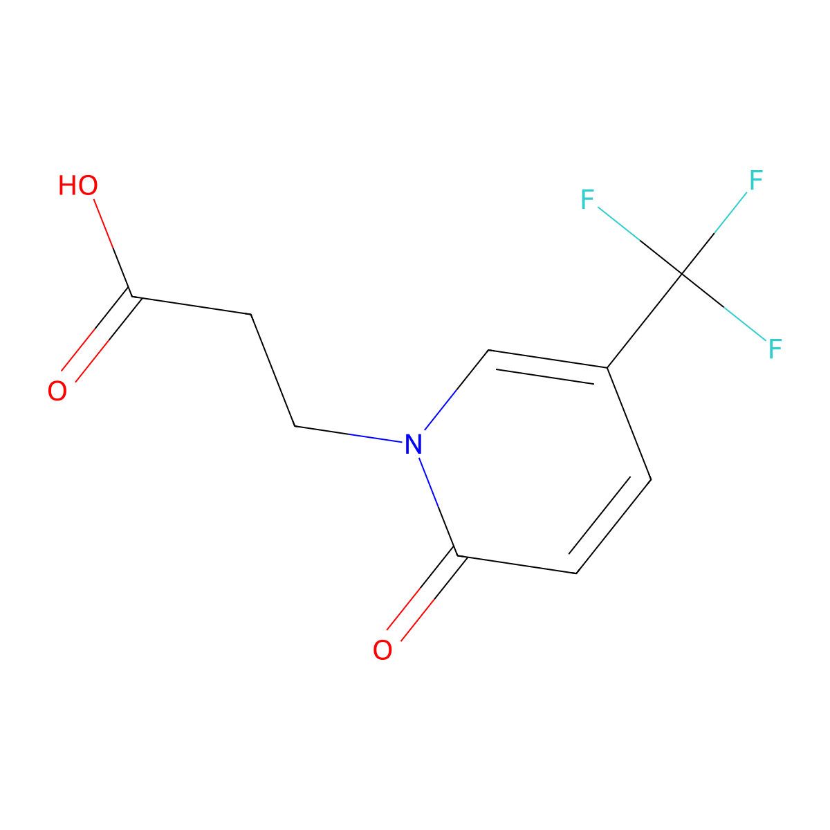 3-(2-Oxo-5-(trifluoromethyl)pyridin-1(2H)-yl)propanoic acid molecular structure, CAS 175277-72-2