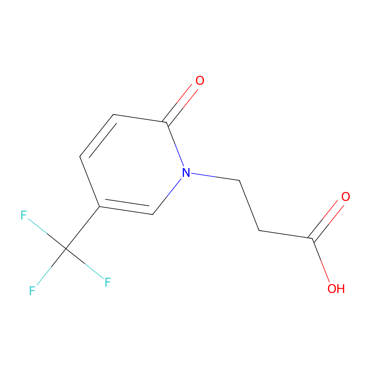 3-(2-Oxo-5-(trifluoromethyl)pyridin-1(2H)-yl)propanoic acid molecular structure, CAS 175277-72-2