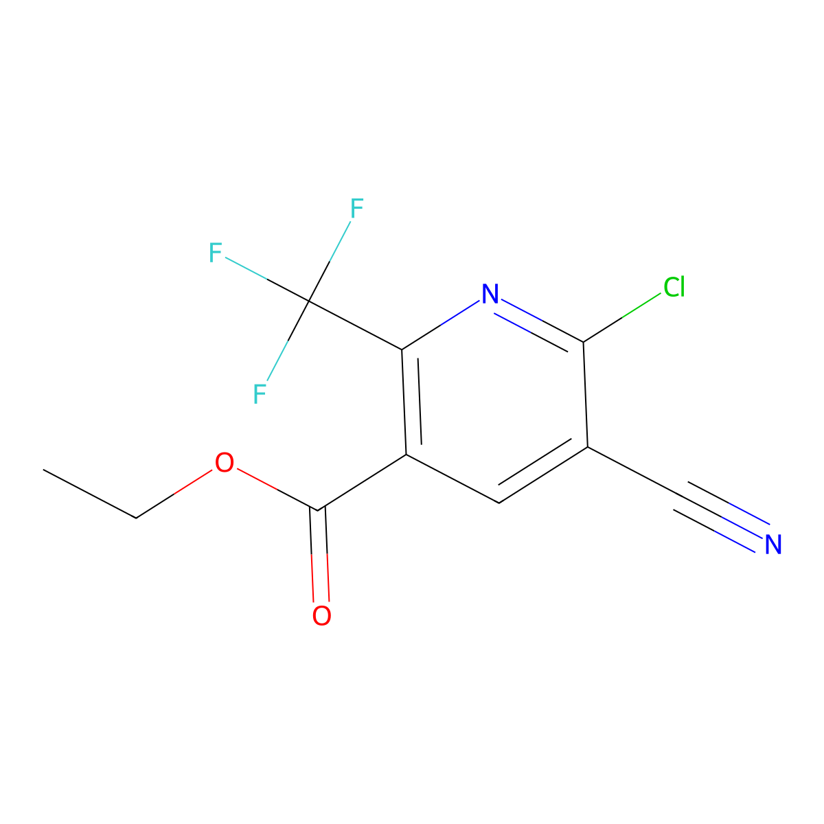 Ethyl 6-chloro-5-cyano-2-(trifluoromethyl)nicotinate molecular structure, CAS 175277-73-3