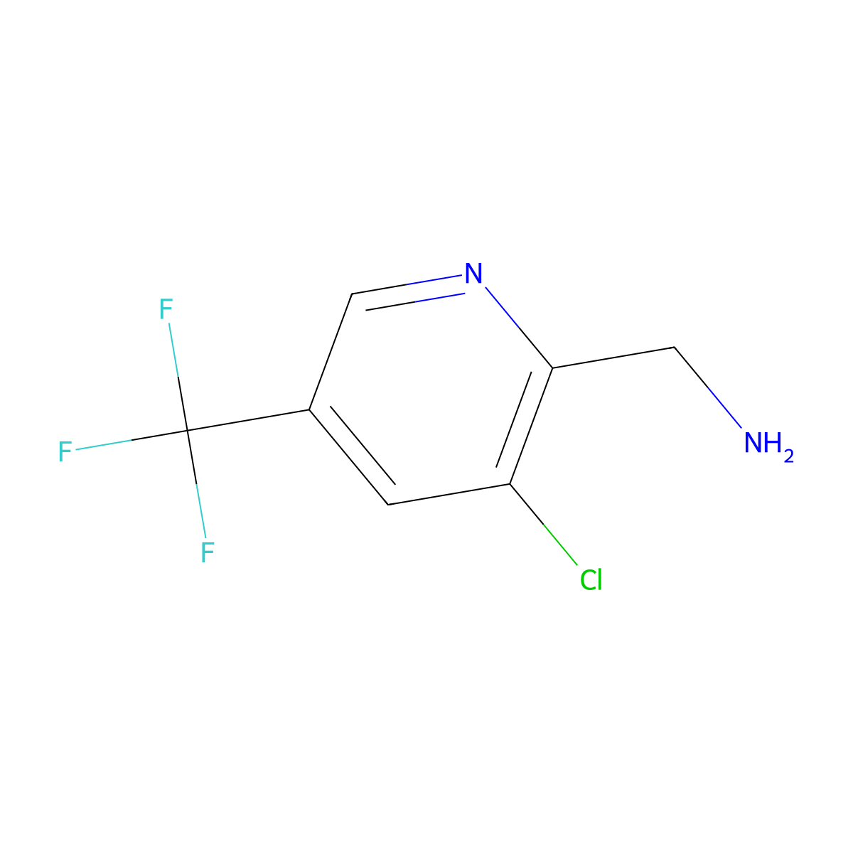 (3-Chloro-5-(trifluoromethyl)pyridin-2-yl)methanamine molecular structure, CAS 175277-74-4