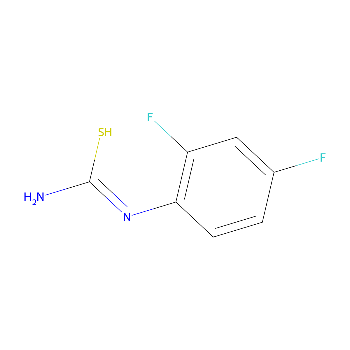 N'-(2,4-difluorophenyl)carbamimidothioic acid molecular structure, CAS 175277-76-6