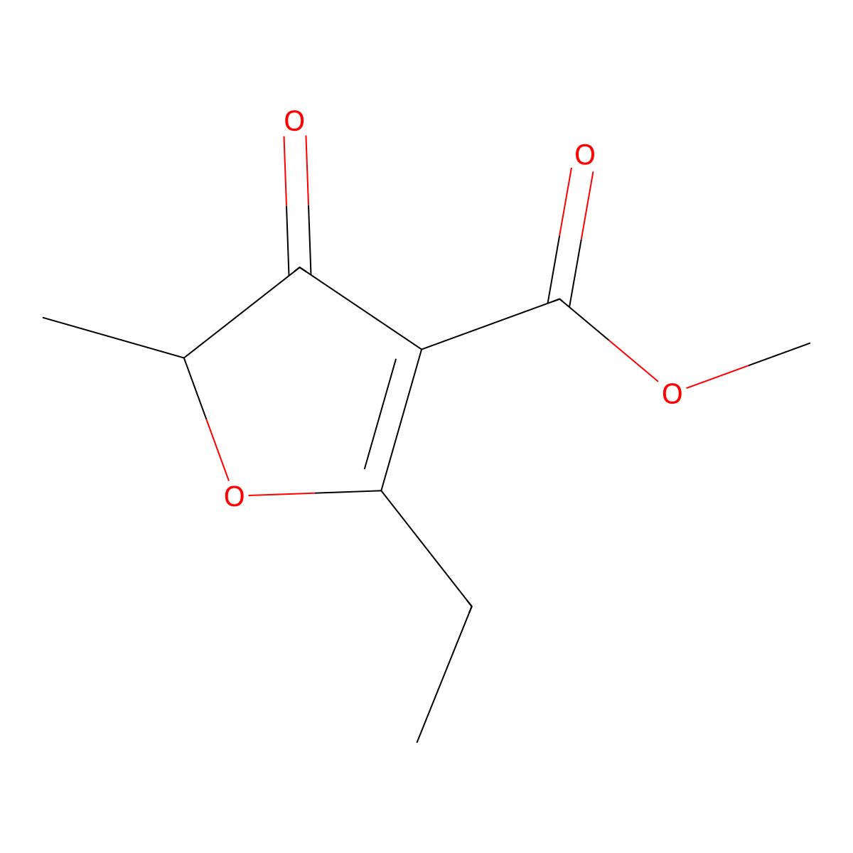 Methyl 2-Ethyl-5-Methyl-4-Oxo-4,5-Dihydrofuran-3-Carboxylate molecular structure, CAS 175277-78-8