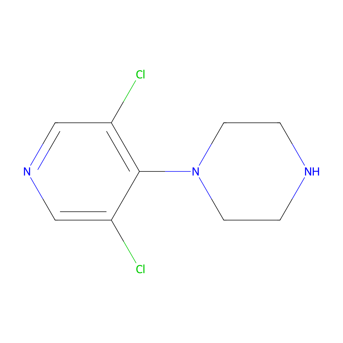 1-(3,5-Dichloropyridin-4-yl)piperazine molecular structure, CAS 175277-80-2