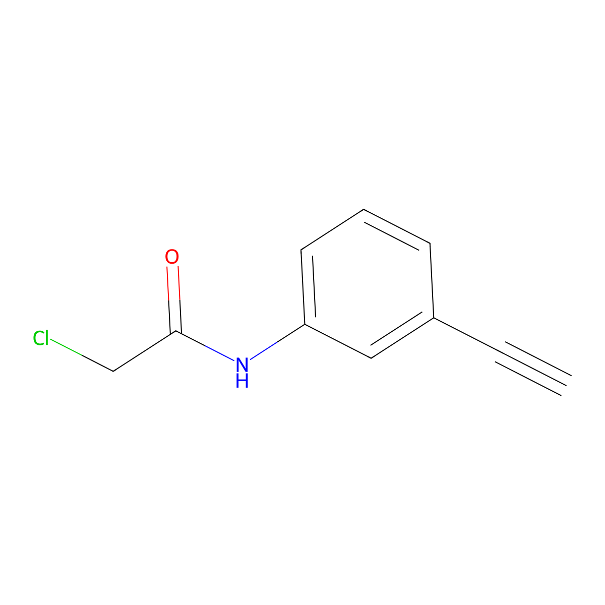 2-Chloro-N-(3-ethynylphenyl)acetamide molecular structure, CAS 175277-85-7