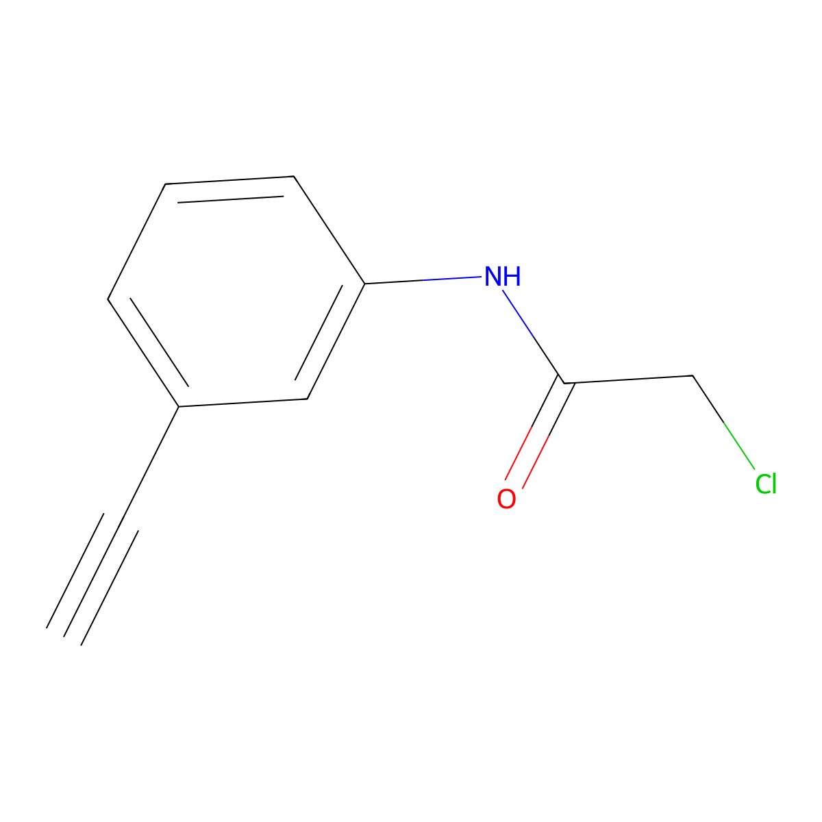 2-Chloro-N-(3-ethynylphenyl)acetamide molecular structure, CAS 175277-85-7