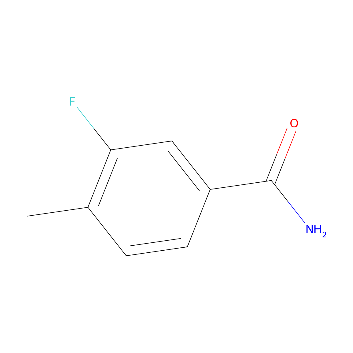 3-Fluoro-4-methylbenzamide molecular structure, CAS 175277-86-8