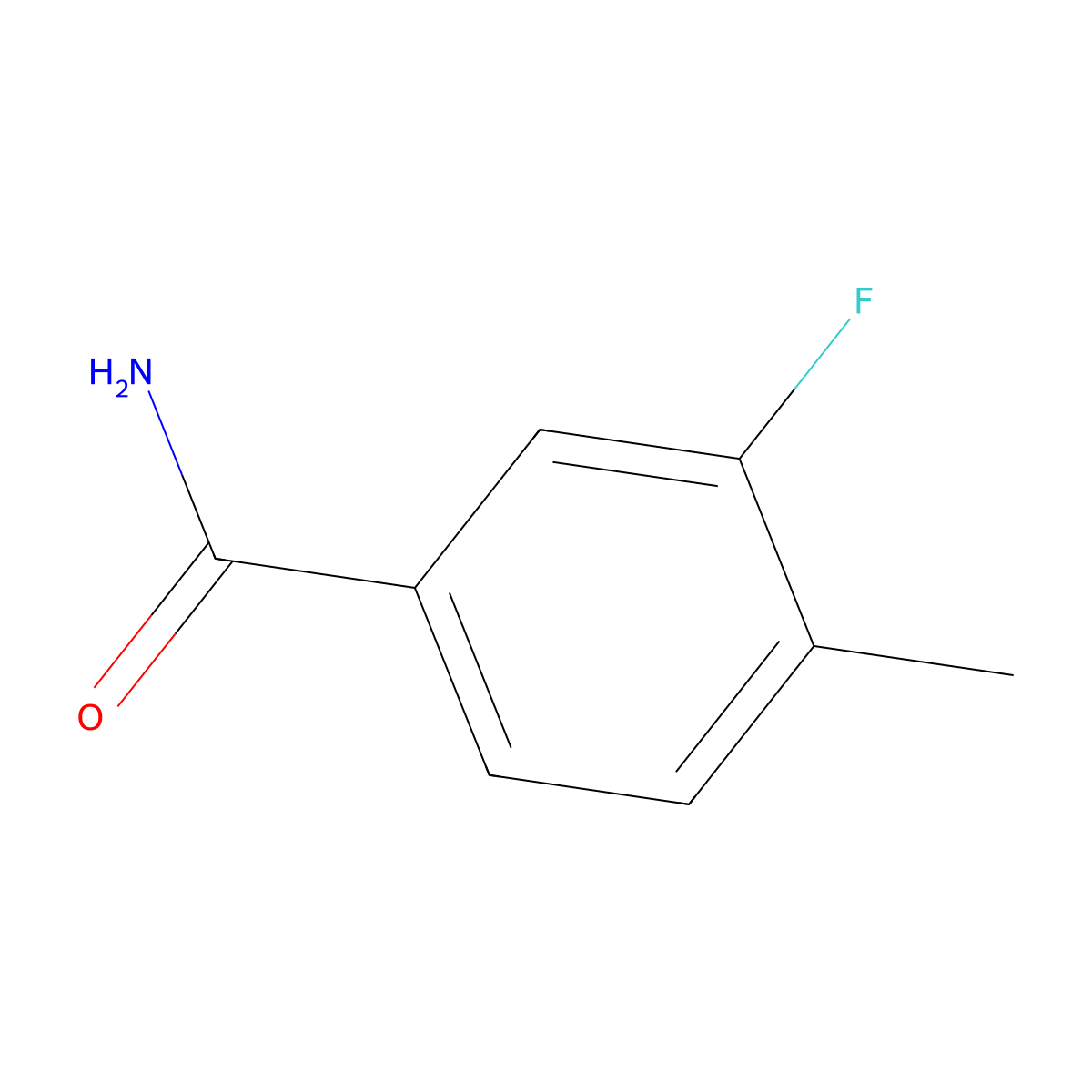 3-Fluoro-4-methylbenzamide molecular structure, CAS 175277-86-8