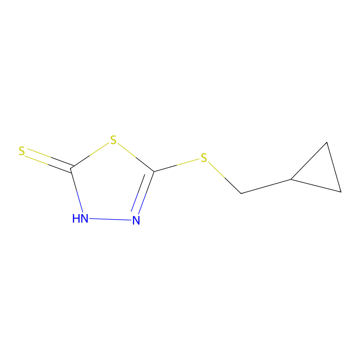 5-[(Cyclopropylmethyl)thio]-1,3,4-thiadiazole-2-thiol molecular structure, CAS 175277-92-6