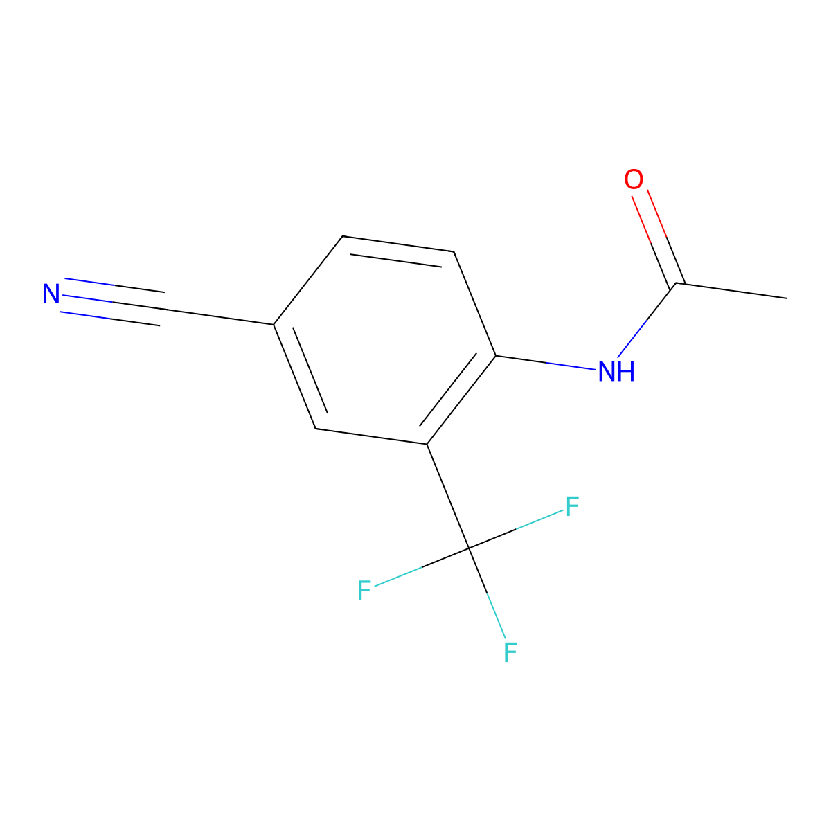 N-[4-cyano-2-(trifluoromethyl)phenyl]acetamide molecular structure, CAS 175277-96-0