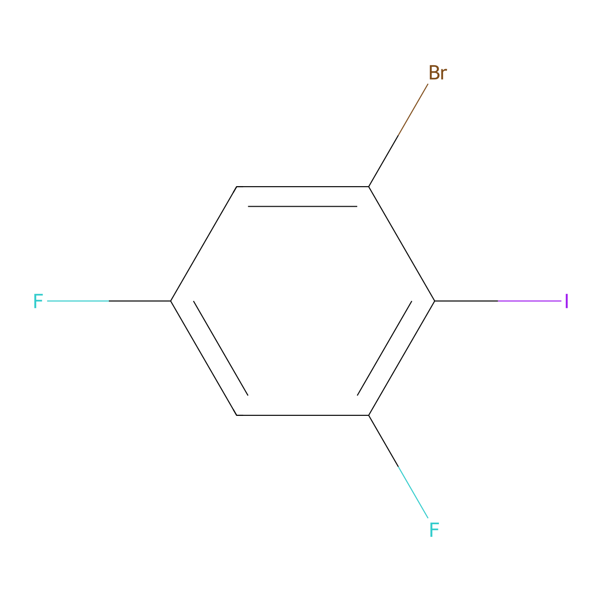 2-Bromo-4,6-difluoroiodobenzene molecular structure, CAS 175278-11-2